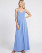 Solenne Maxi Dress by Lauven — soft stretch sleeveless V-neck relaxed A-line maxi dress