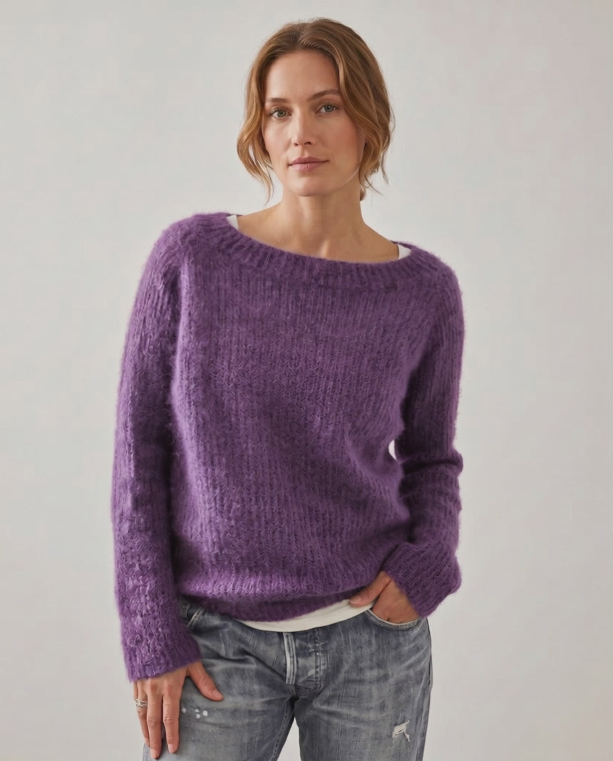 Veloura Sweater by Lauven — women’s relaxed knit sweater with soft brushed texture