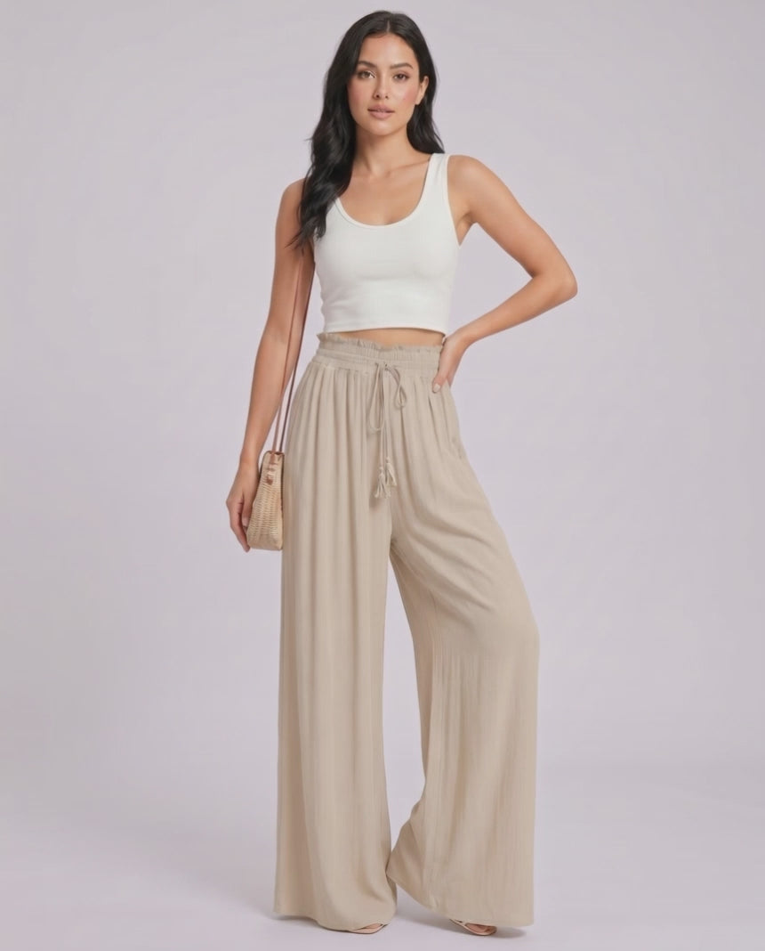 Selene Pants by Lauven — wide leg pants, high waist, casual