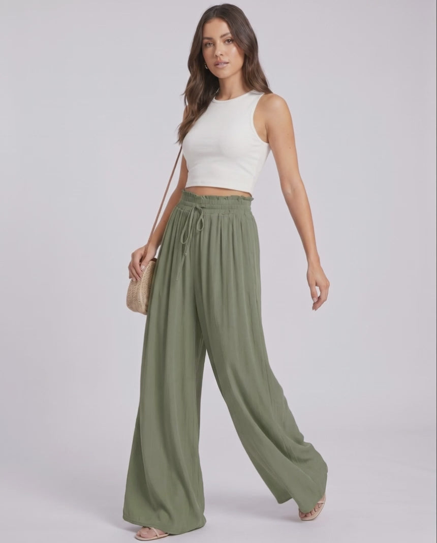 Selene Pants by Lauven — wide leg pants, high waist, casual