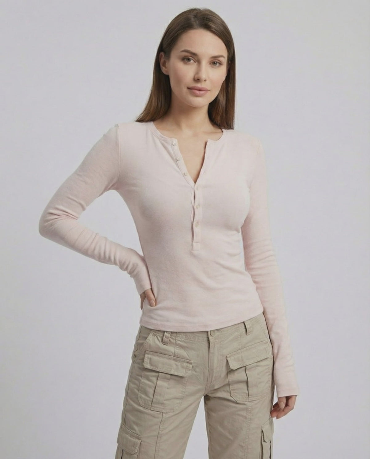 Elara Long Sleeve – Lauven Women's Pink Long Sleeve Top with Slim Fit Viscose Design.