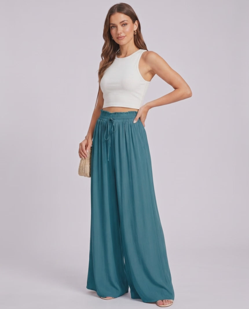 Selene Pants by Lauven — wide leg pants, high waist, casual