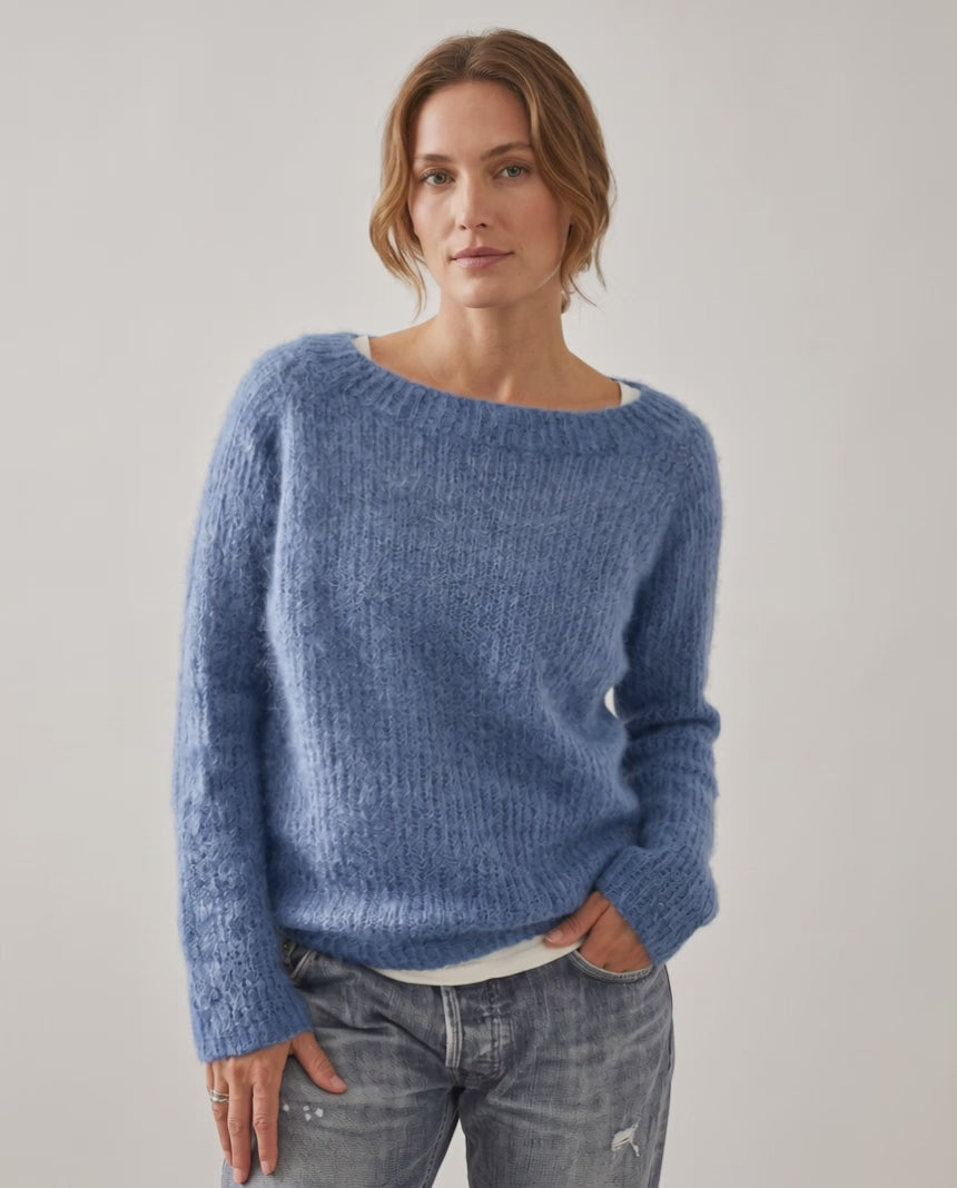 Veloura Sweater by Lauven — women’s relaxed knit sweater with soft brushed texture