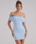 Solara Mini Dress by Lauven — stretch sleeveless off-shoulder bodycon mini dress