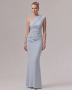 Aurelia Maxi Dress - one-shoulder, smooth stretch jersey, refined look, Lauven brand, perfect for formal occasions.