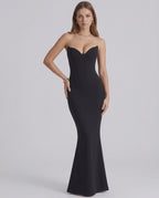 Noiré Maxi Dress - Black strapless maxi dress with sweetheart neckline and mermaid silhouette by Lauven.