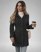 Noir Sculpt Jacket by Lauven, women's black slim fit jacket featuring a tailored design and elegant style.