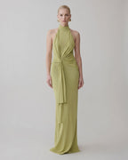 Serelle Maxi Dress by Lauven — polyester sleeveless halter neck fitted column maxi dress