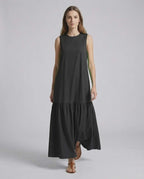 Nocta Midi Dress - Black sleeveless dress with relaxed silhouette for effortless summer style by Lauven.
