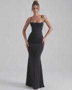 Orion Maxi Dress — Elegant sheath silhouette with sleek spaghetti straps from Lauven, designed for a flattering fit.
