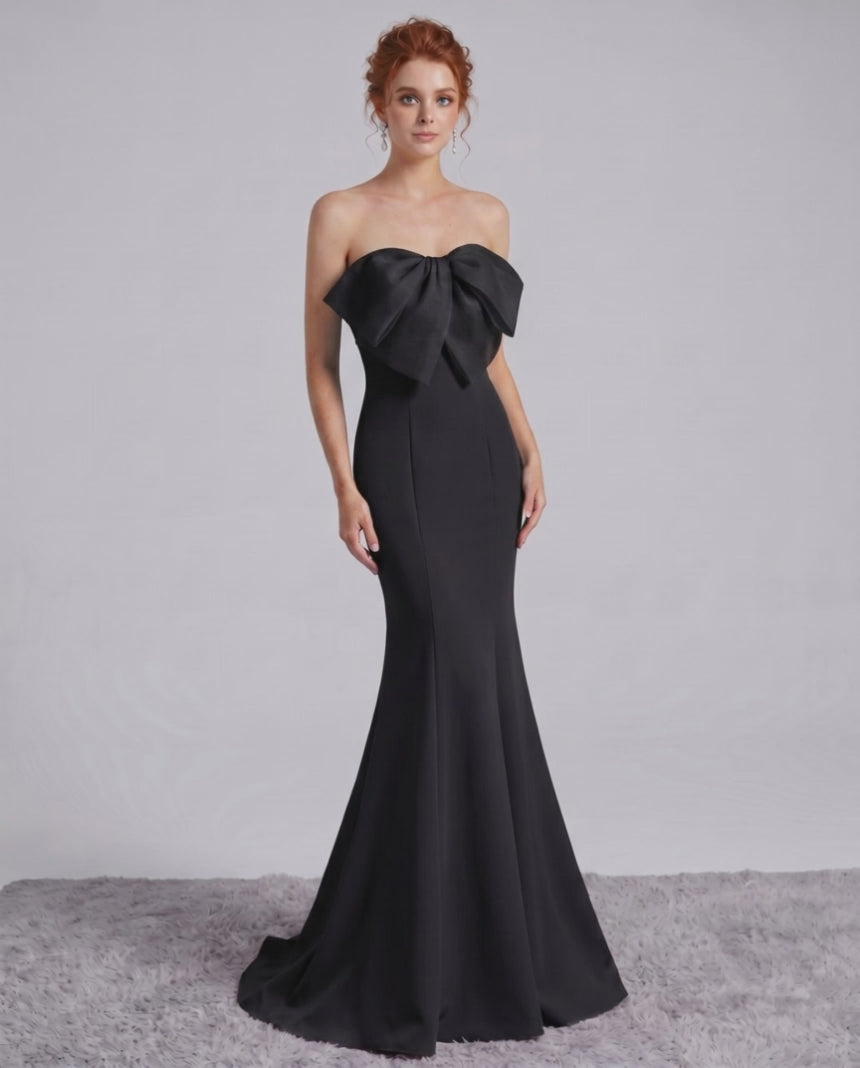 Rosabelle Maxi Dress by Lauven — polyester spandex sleeveless off-the-shoulder mermaid maxi dress