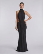 Aurelia Maxi Dress by Lauven - High neck, body-skimming shape, smooth stretch fabric for a modern evening look.