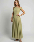 Sienna Maxi Dress – Sage Green One Shoulder Maxi Dress, Elegant A-Line Silhouette by Lauven.