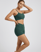 Lauven Verdea Two-Piece Swimsuit in green, modern two-piece short set with sleek sleeveless top and high-elasticity fabric.