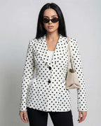 Verona Jacket by Lauven - Slim fit polka dot workwear jacket for women's business elegance.