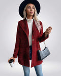 Verona Jacket - Women’s Red Plaid Jacket by Lauven with Slim Fit and Tailored Silhouette